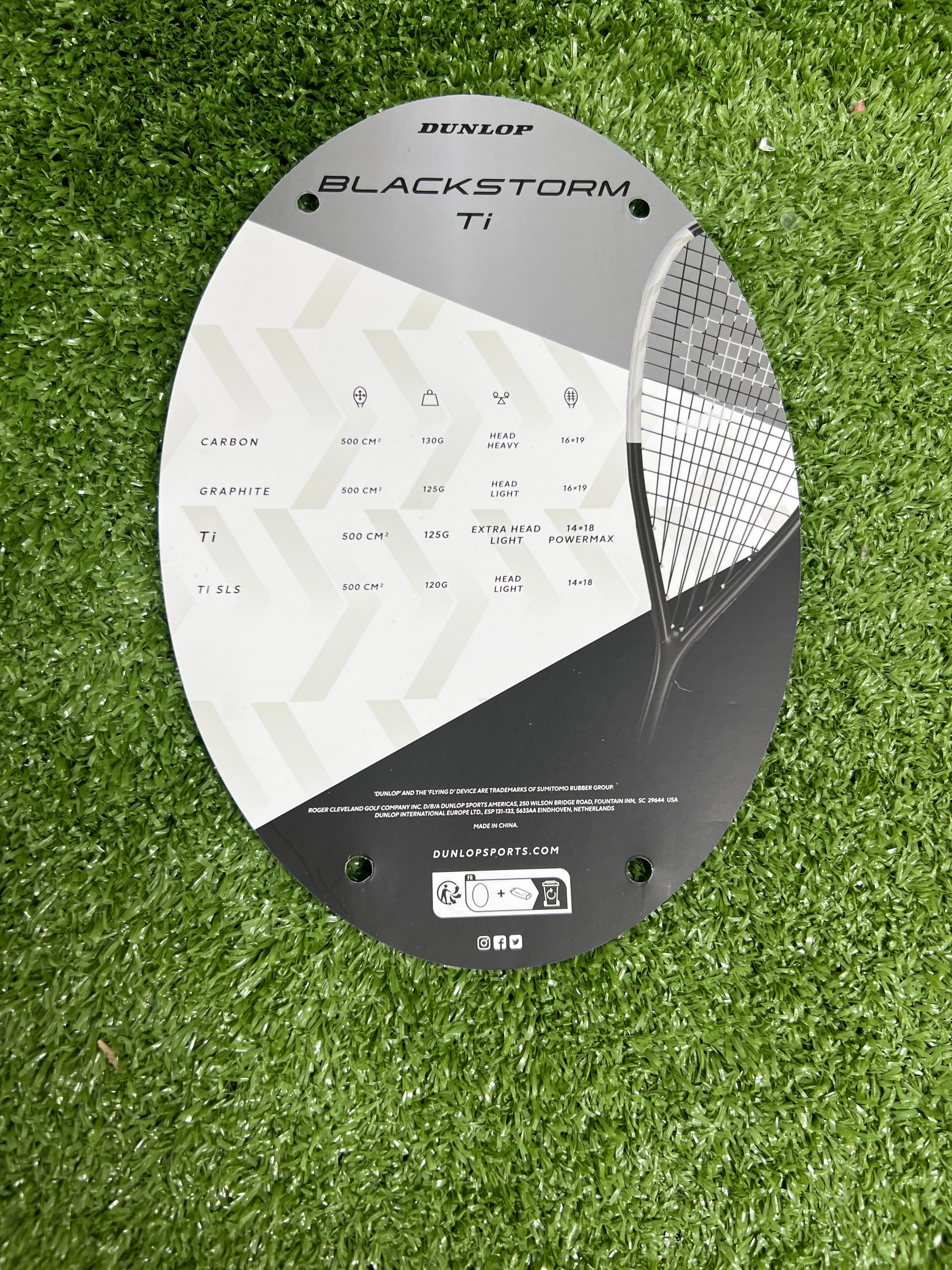 Dunlop 23 SQR Blackstorm TI Squash Racket by Dunlop - back view - TopCricketStore