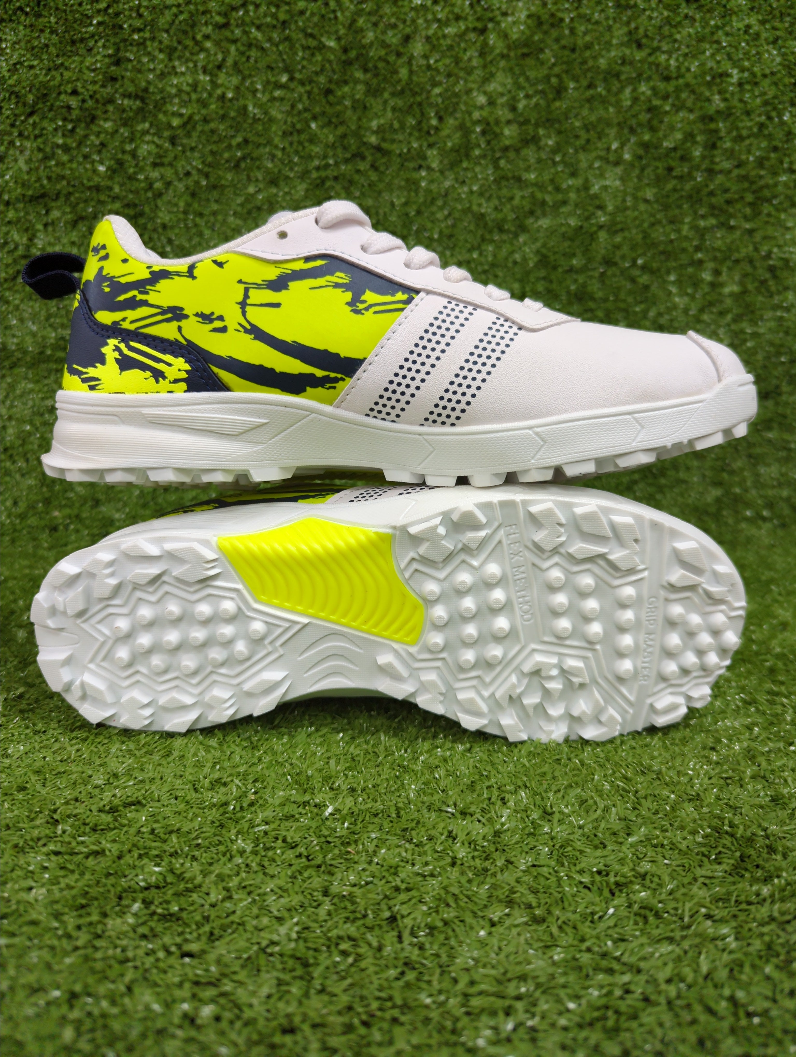 FINO CS-16 Cricket Shoes White Blue and Green-5-Top_Cricket Store