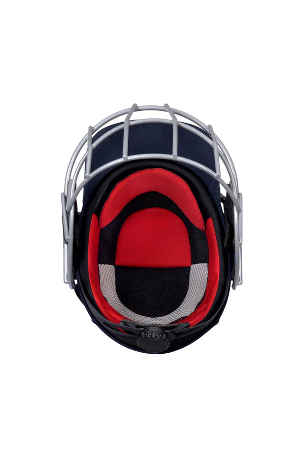 Forma RP 17 Pro Axis Red MST Adult Cricket Helmet by Forma - close-up detail - TopCricketStore