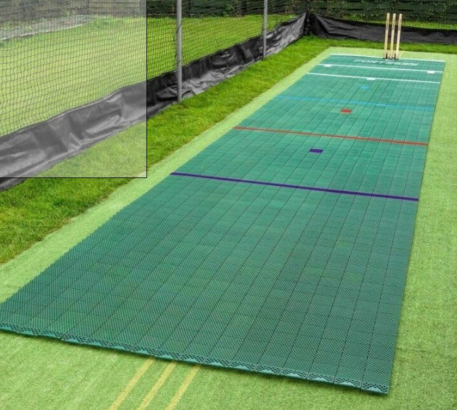 Cricket Mat FORTRESS INSTANT CRICKET PITCH MAT [22.68M - MULTI-AGE MARKINGS] + TROLLEY Local Store Pickup Only