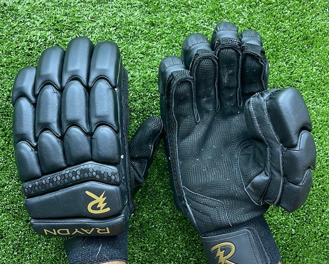 Raydn Players Pro Youth Cricket Batting Gloves (With Pittard) White / Navy Blue / Black