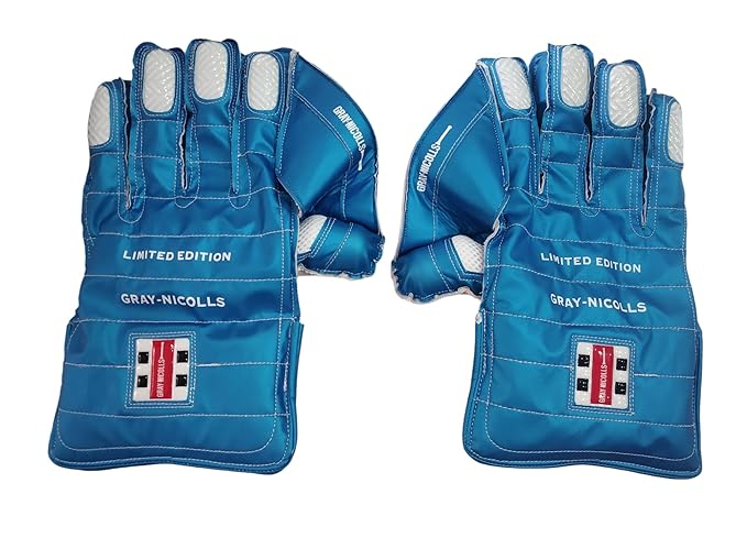 Gray-Nicolls Blue Limited Edition Adult Cricket Wicket Keeping Gloves by GN - back view - TopCricketStore