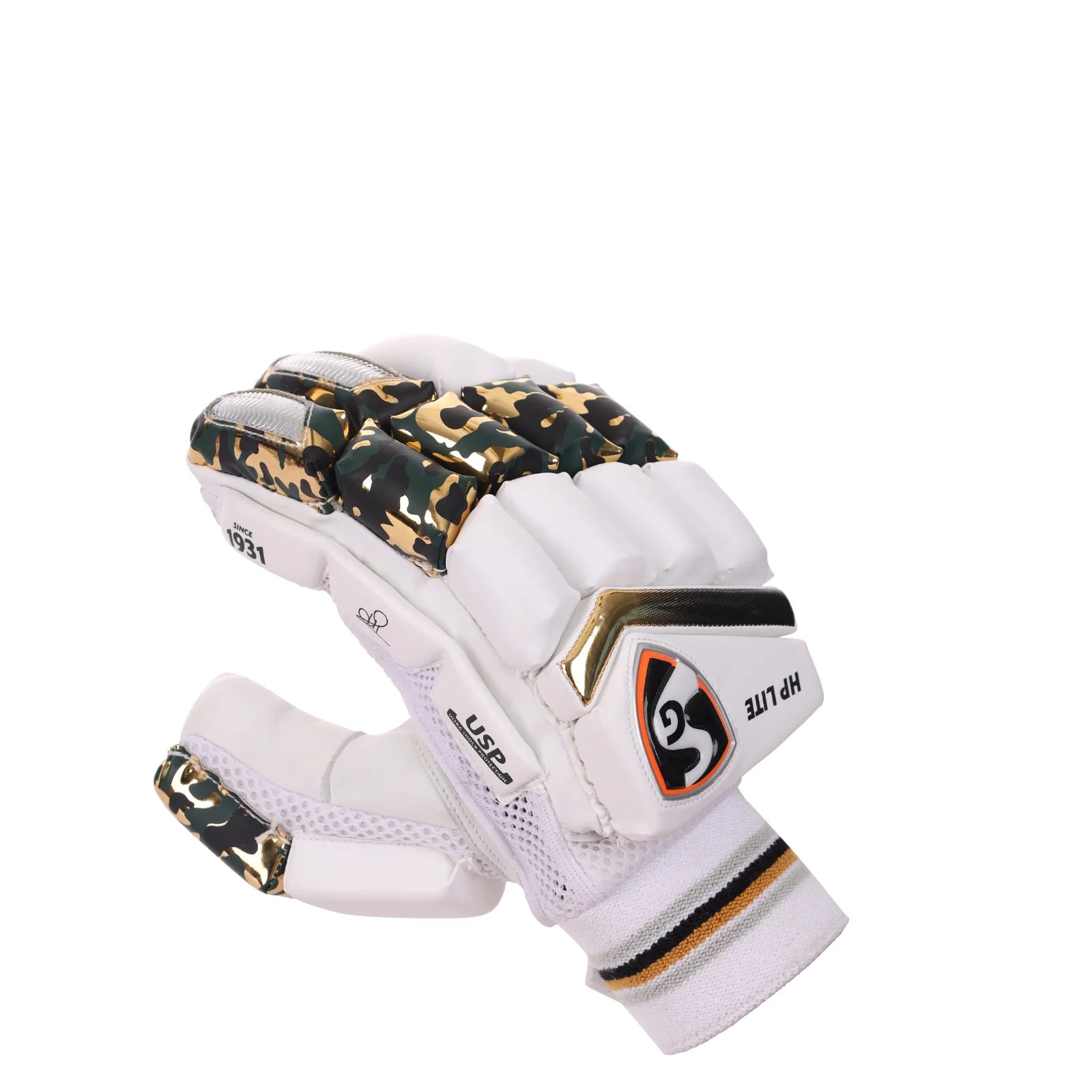 SG HP Lite Junior/Youth Cricket Batting Gloves - Hardik Pandya Series Gold Green