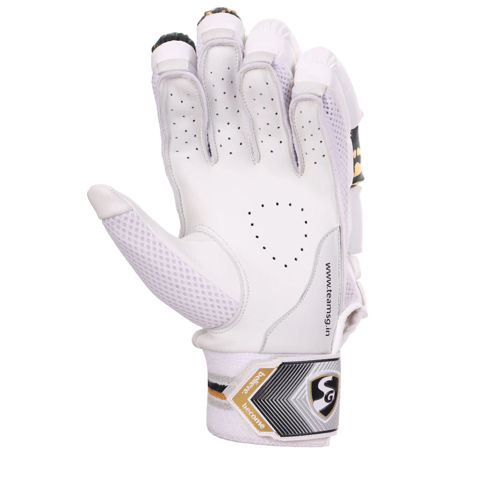 SG HP Lite Junior/Youth Cricket Batting Gloves - Hardik Pandya Series Gold Green