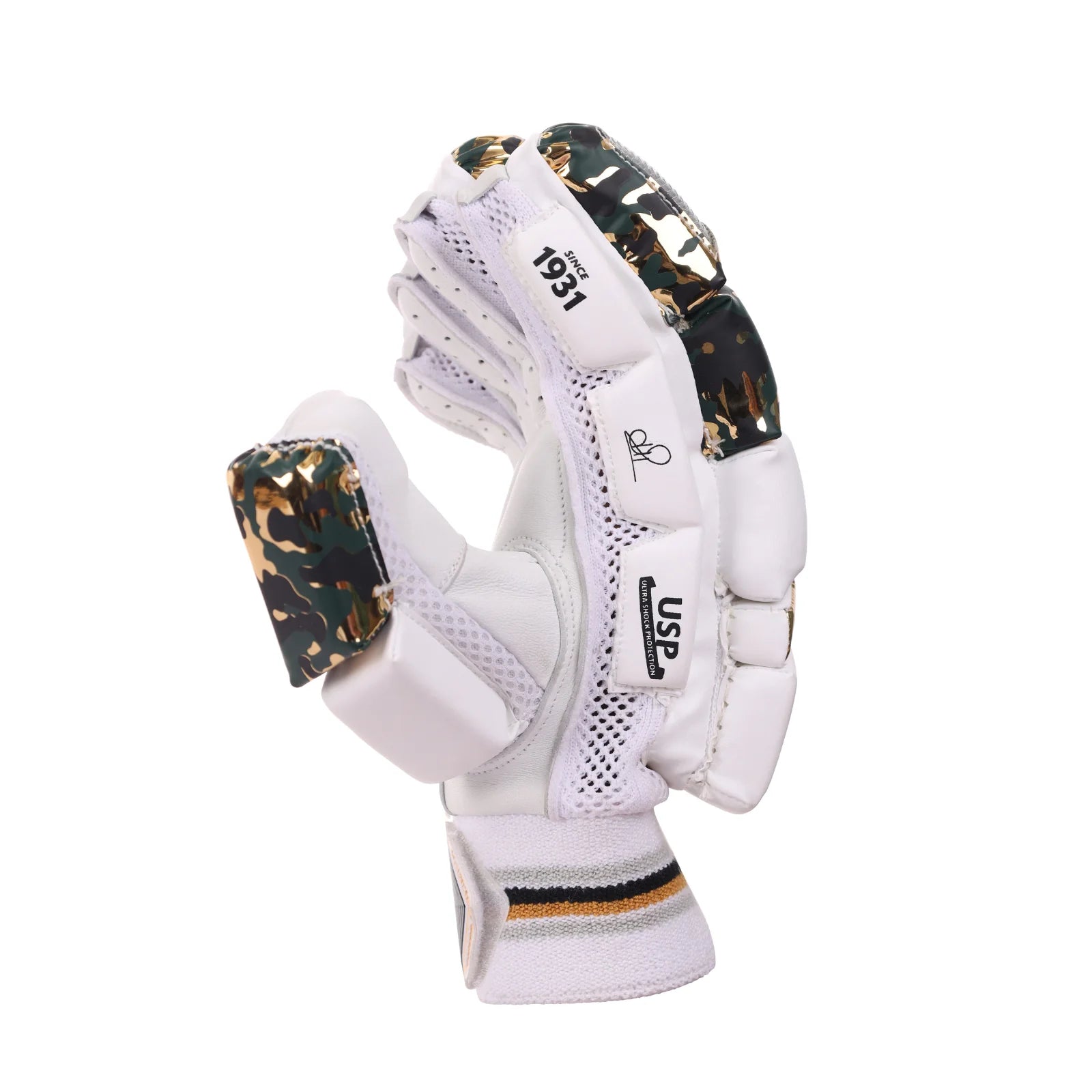SG HP Lite Junior/Youth Cricket Batting Gloves - Hardik Pandya Series Gold Green