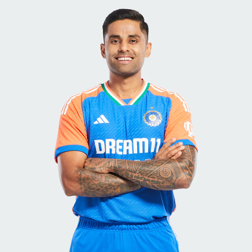 INDIA CRICKET T20 INTERNATIONAL PLAYER JERSEY Dark Blue / True Orange
