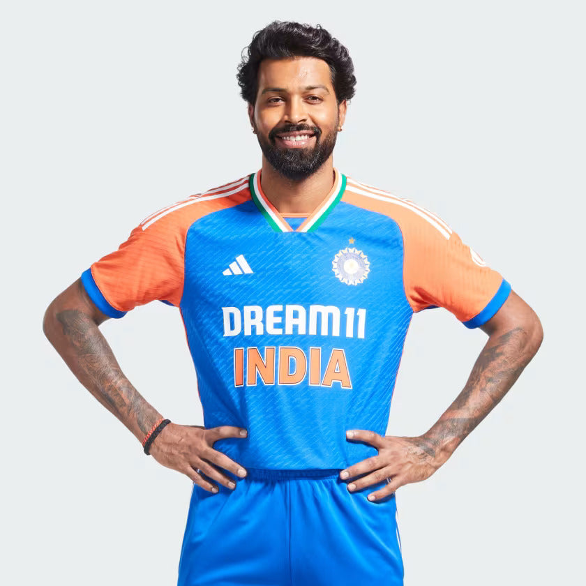 INDIA CRICKET T20 INTERNATIONAL PLAYER JERSEY Dark Blue / True Orange
