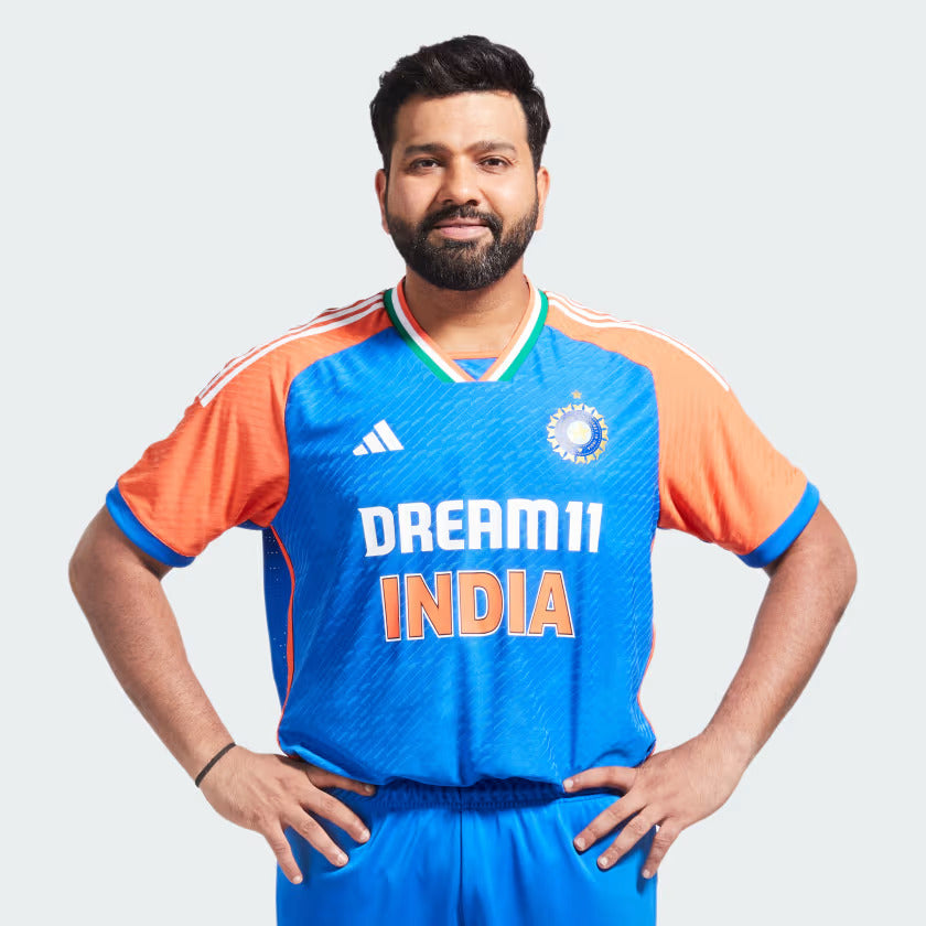 INDIA CRICKET T20 INTERNATIONAL PLAYER JERSEY Dark Blue / True Orange