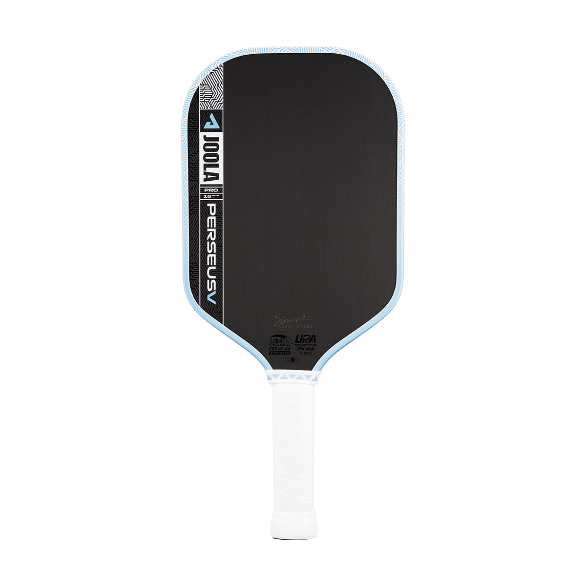 JOOLA Perseus Pro V 16mm pickleball paddle in Breeze Blue, Simone Jardim signature