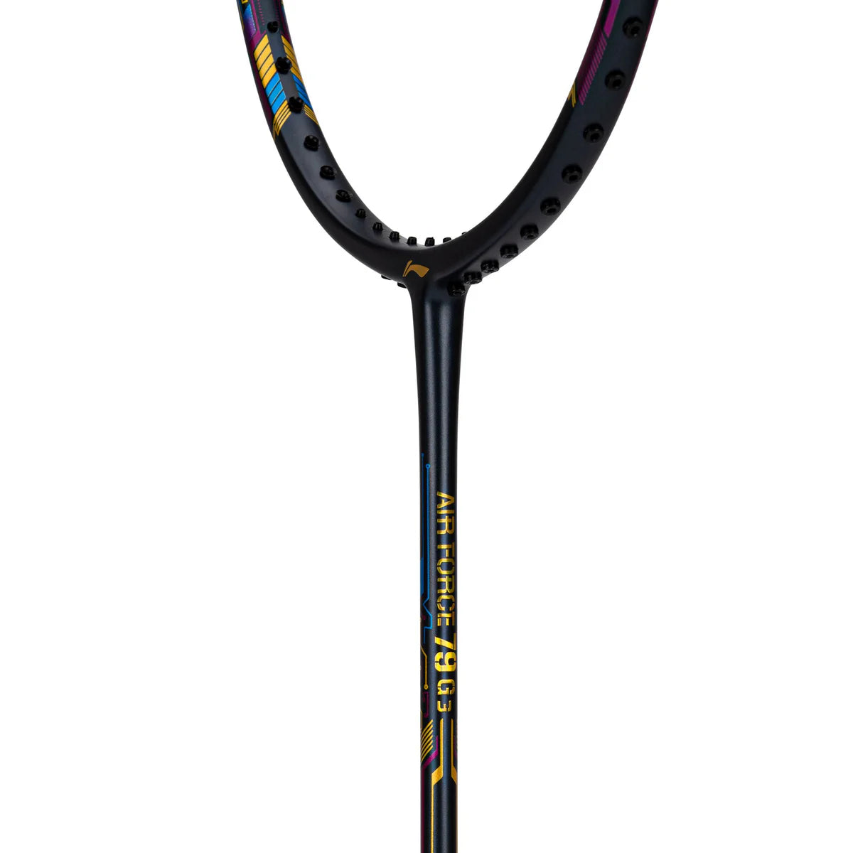 Li-Ning Air Force 79 G3 Badminton Racket Prestrung (Charcoal/Grey/Blue) by Li-Ning - back view - TopCricketStore