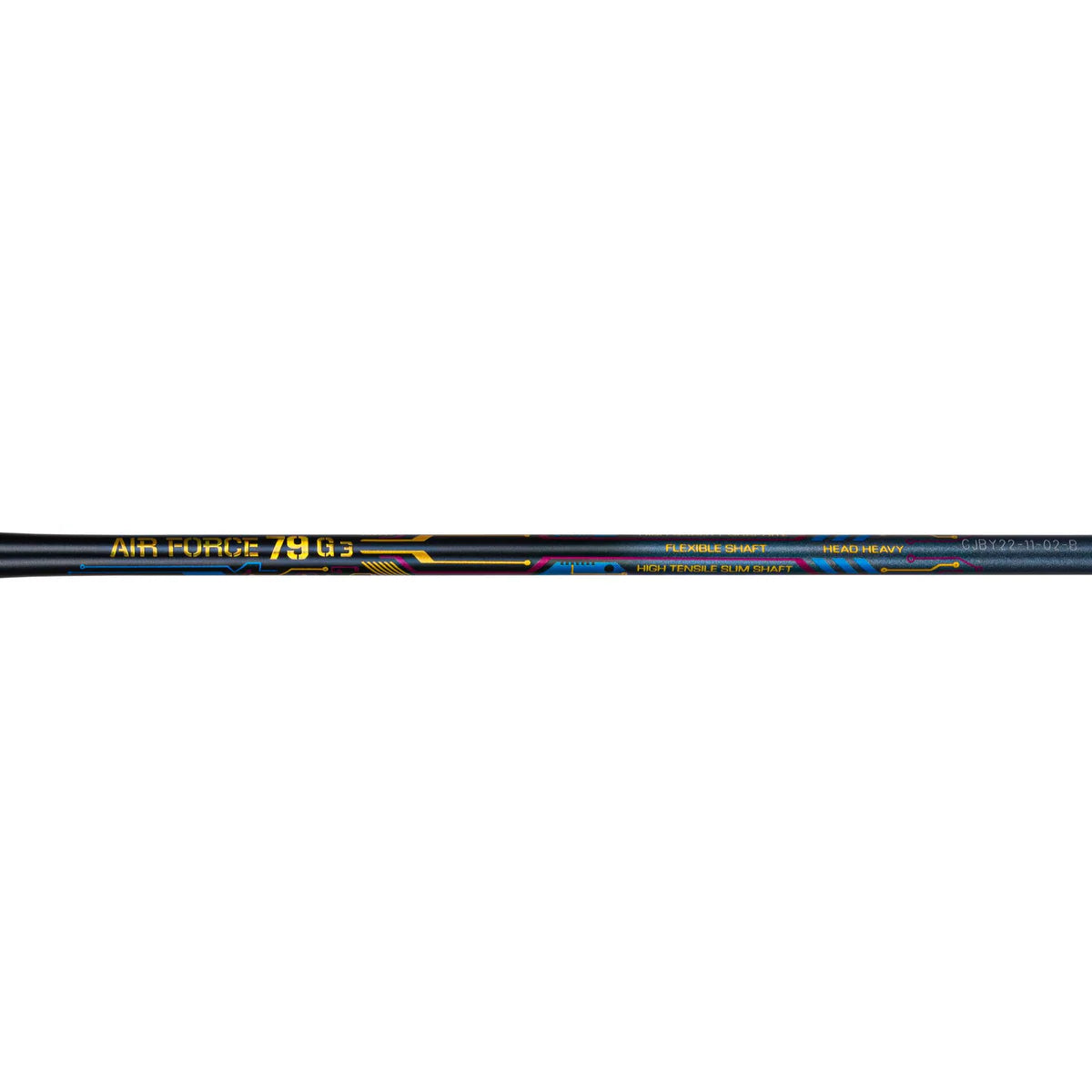 Li-Ning Air Force 79 G3 Badminton Racket Prestrung (Charcoal/Grey/Blue) by Li-Ning - close-up detail - TopCricketStore