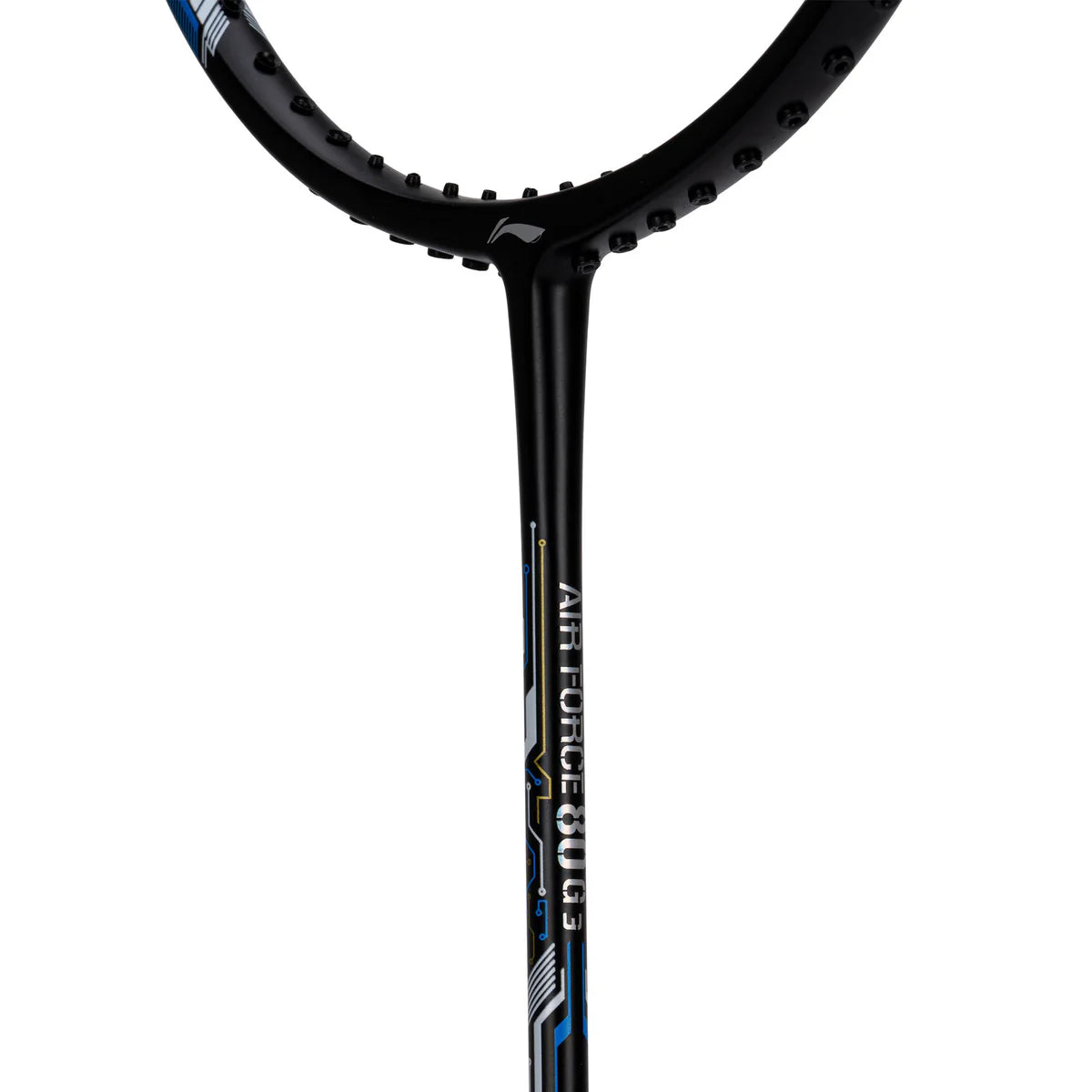 Li-Ning Air Force 80 G3 Badminton Racket Prestrung (Black/Charcoal/Gold) by Li-Ning - back view - TopCricketStore