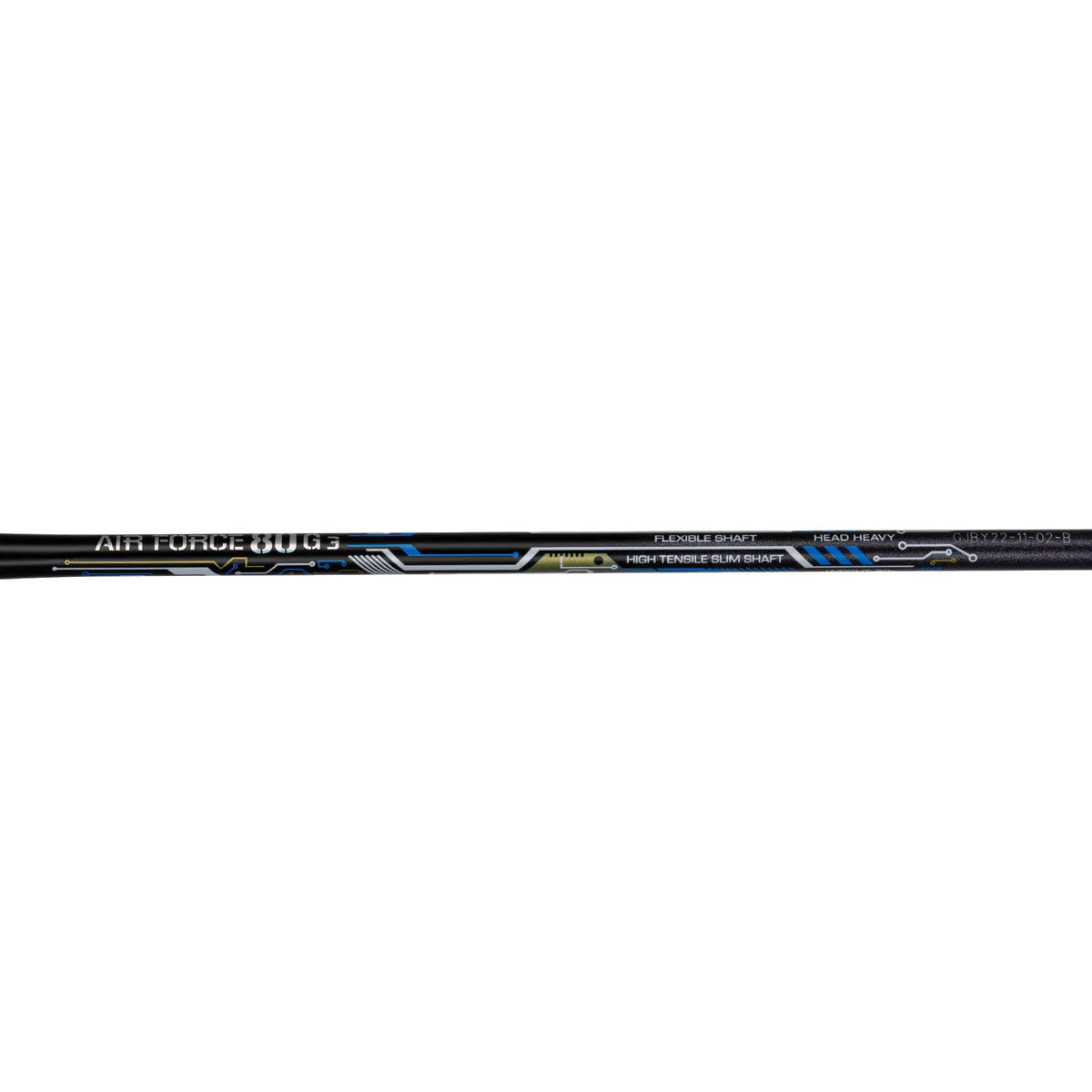 Li-Ning Air Force 80 G3 Badminton Racket Prestrung (Black/Charcoal/Gold) by Li-Ning - close-up detail - TopCricketStore