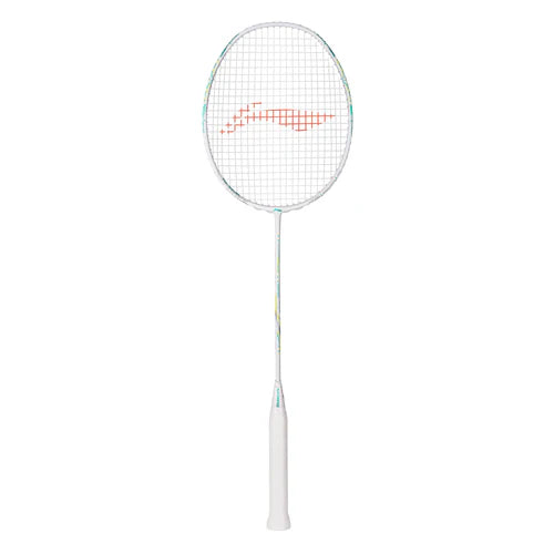 Li-Ning Axforce 60 5U White Badminton Racket Unstrung by Li-Ning - in-use view - TopCricketStore