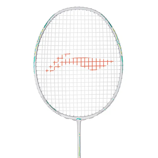 Li-Ning Axforce 60 4U White Badminton Racket Prestrung by Li-Ning - back view - TopCricketStore