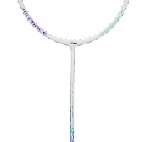 Li-Ning Axforce 80 4U White / Light Purple Badminton Racket Unstrung by Li-Ning - back view - TopCricketStore