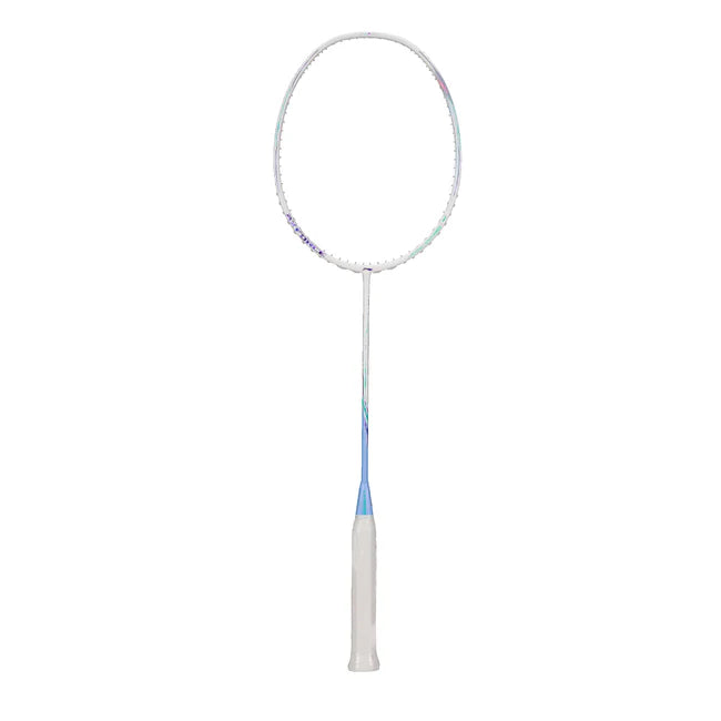 Li-Ning Axforce 80 4U White / Light Purple Badminton Racket Unstrung by Li-Ning - in-use view - TopCricketStore