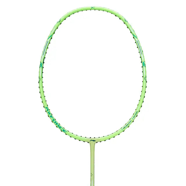 Li-Ning Axforce Cannon Green (Ambrosia) Badminton Racket Prestrung by Li-Ning - close-up detail - TopCricketStore