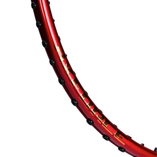 Li-Ning Axforce Cannon Pro 4U Molten Lava Badminton Racket Unstrung by Li-Ning - in-use view - TopCricketStore
