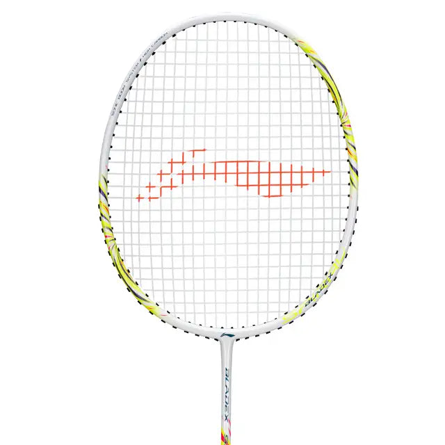 Li-Ning BladeX Spiral Neon Brilliant Yellow Badminton Racket Prestrung by Li-Ning - close-up detail - TopCricketStore