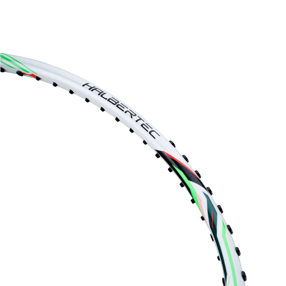 Li-Ning Halbertec 3000 4U Pearl White / Green Badminton Racket Unstrung by Li-Ning - close-up detail - TopCricketStore