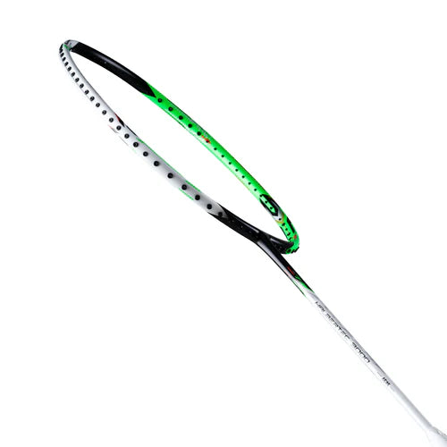 Li-Ning Halbertec 3000 4U Pearl White / Green Badminton Racket Unstrung by Li-Ning - in-use view - TopCricketStore