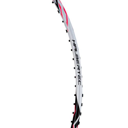 Li-Ning Halbertec 4000 Pearl White Neon Pink Badminton Racket Unstrung by Li-Ning - in-use view - TopCricketStore
