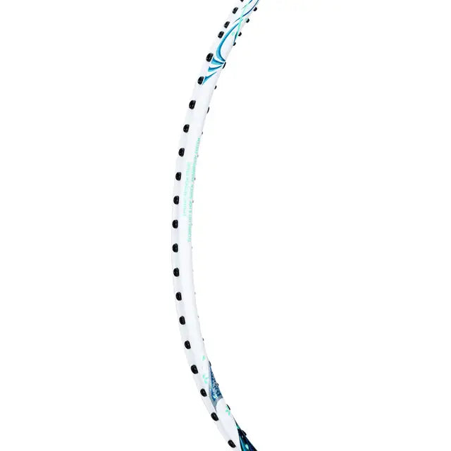 Li-Ning Halbertec 6000 Pearl White / Light Green Badminton Racket Unstrung by Li-Ning - in-use view - TopCricketStore