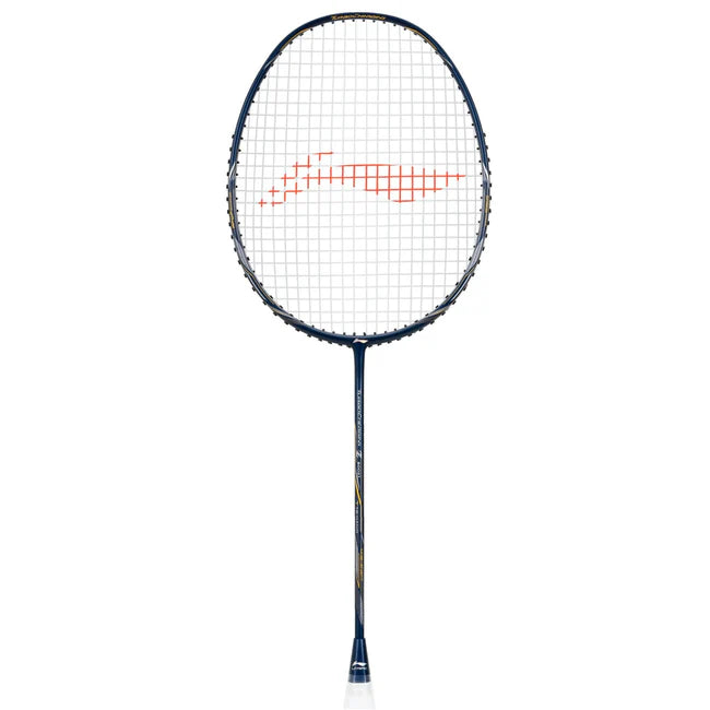 Li-Ning Turbo Charging Z Boost Navy / Silver Badminton Racket Prestrung by Li-Ning - back view - TopCricketStore