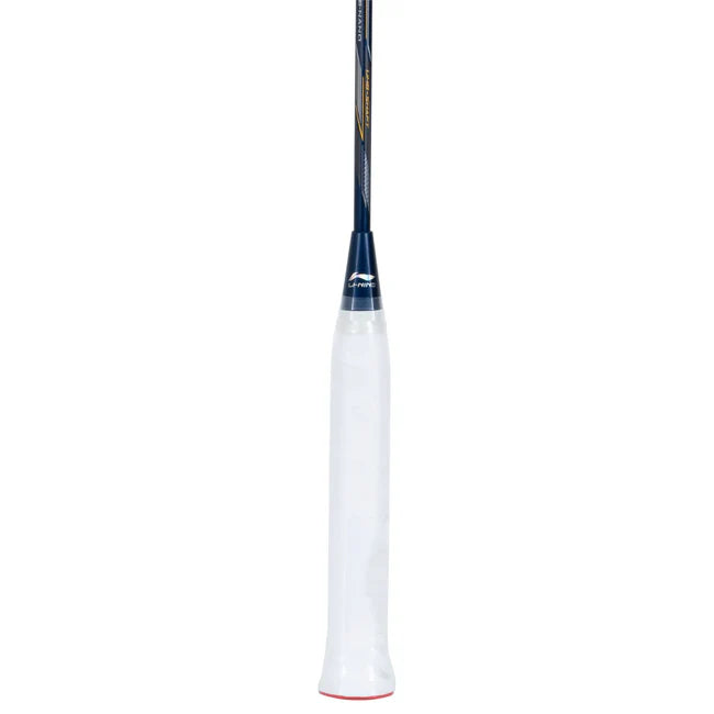 Li-Ning Turbo Charging Z Boost Navy / Silver Badminton Racket Prestrung by Li-Ning - close-up detail - TopCricketStore