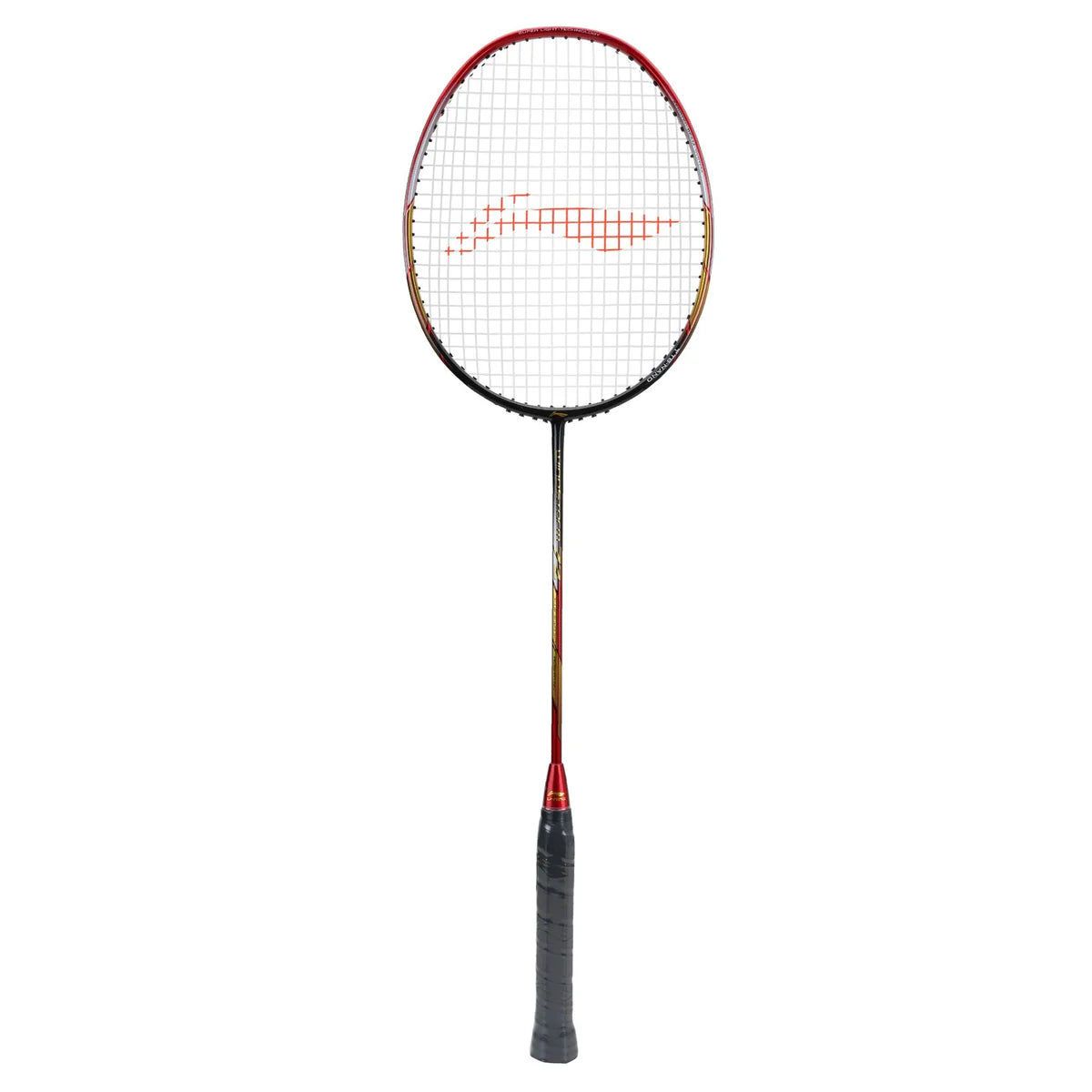 Li-Ning Windstorm 72 Black / Red Badminton Racket Unstrung by Li-Ning - in-use view - TopCricketStore