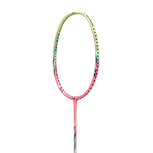 Li-Ning Windstorm 72 Speed Watermelon Pink Badminton Racket Unstrung by Li-Ning - in-use view - TopCricketStore