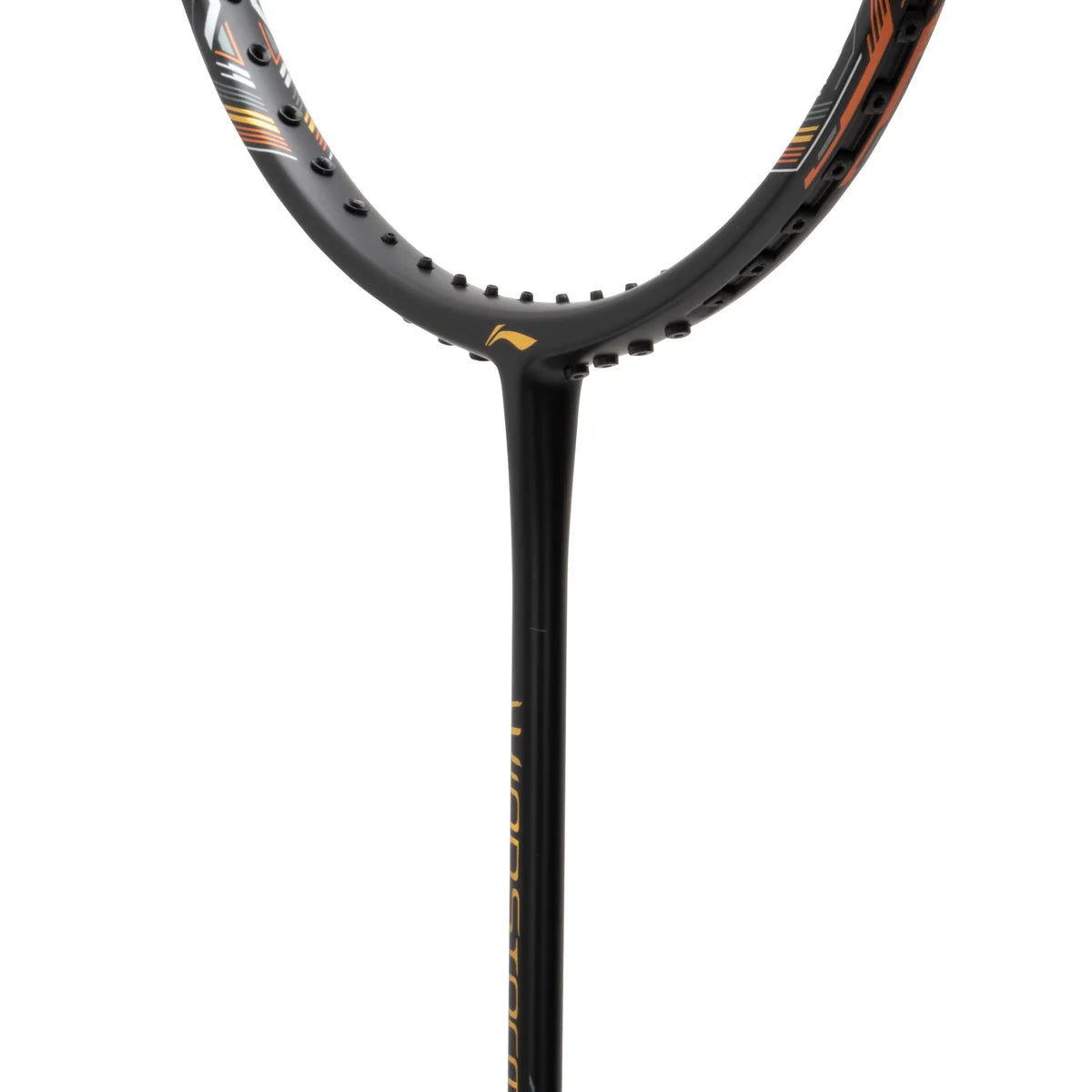 Li-Ning Windstorm 75 S Black / Gold / Copper Badminton Racket Unstrung by Li-Ning - back view - TopCricketStore