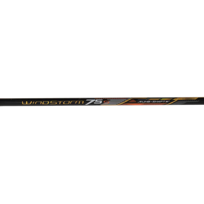 Li-Ning Windstorm 75 S Black / Gold / Copper Badminton Racket Unstrung by Li-Ning - close-up detail - TopCricketStore