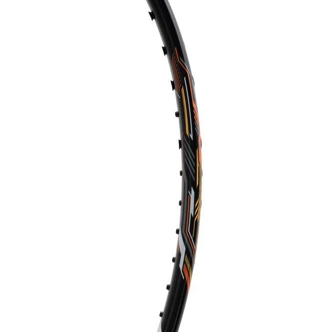 Li-Ning Windstorm 75 S Black / Gold / Copper Badminton Racket Unstrung by Li-Ning - in-use view - TopCricketStore
