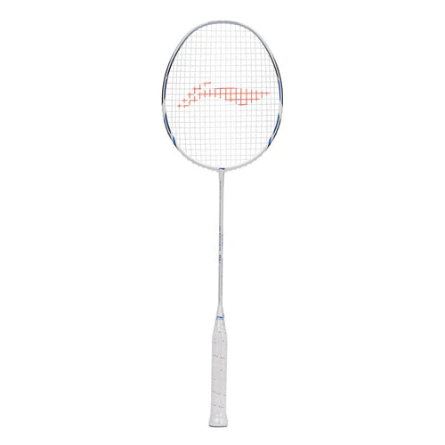 Li-Ning Windstorm 78 S White / Blue Badminton Racket Unstrung by Li-Ning - in-use view - TopCricketStore