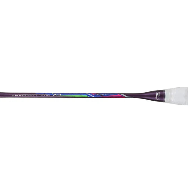 Li-Ning Windstorm Nano 73 Dark Purple / Pink Badminton Racket Unstrung by Li-Ning - close-up detail - TopCricketStore