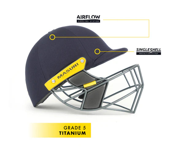 Masuri T-Line Titanium Cricket Helmet - Navy Masuri