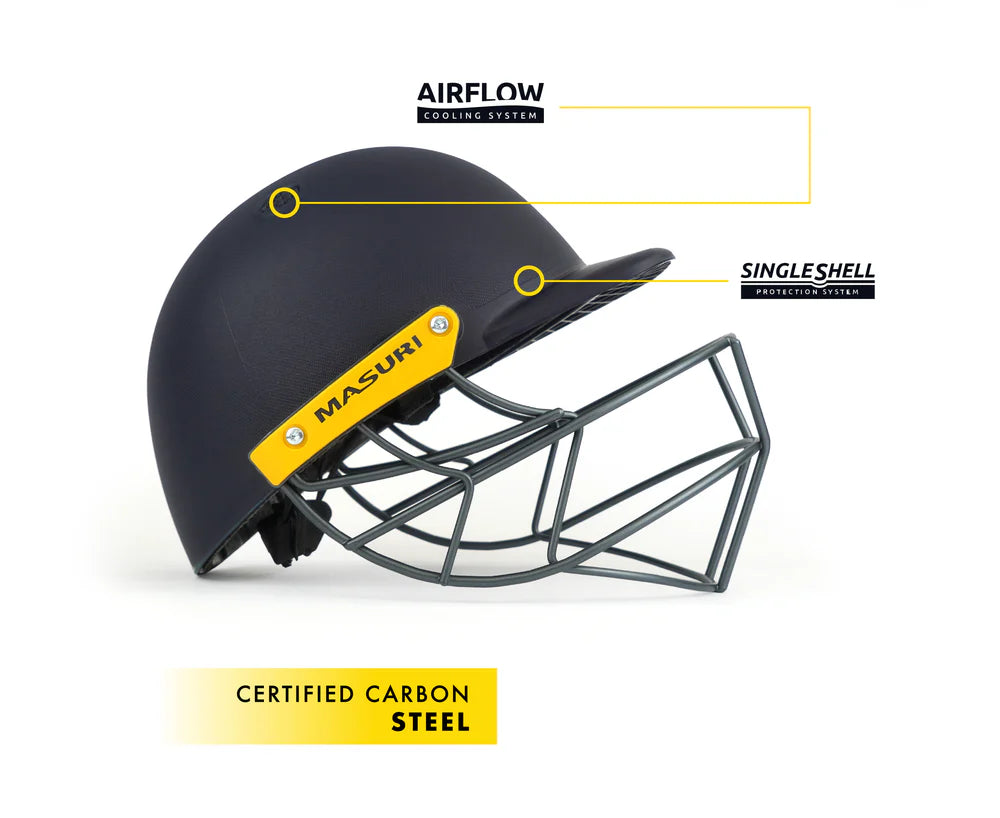 Masuri C - Line Plus Steel Cricket Helmet - NAVY