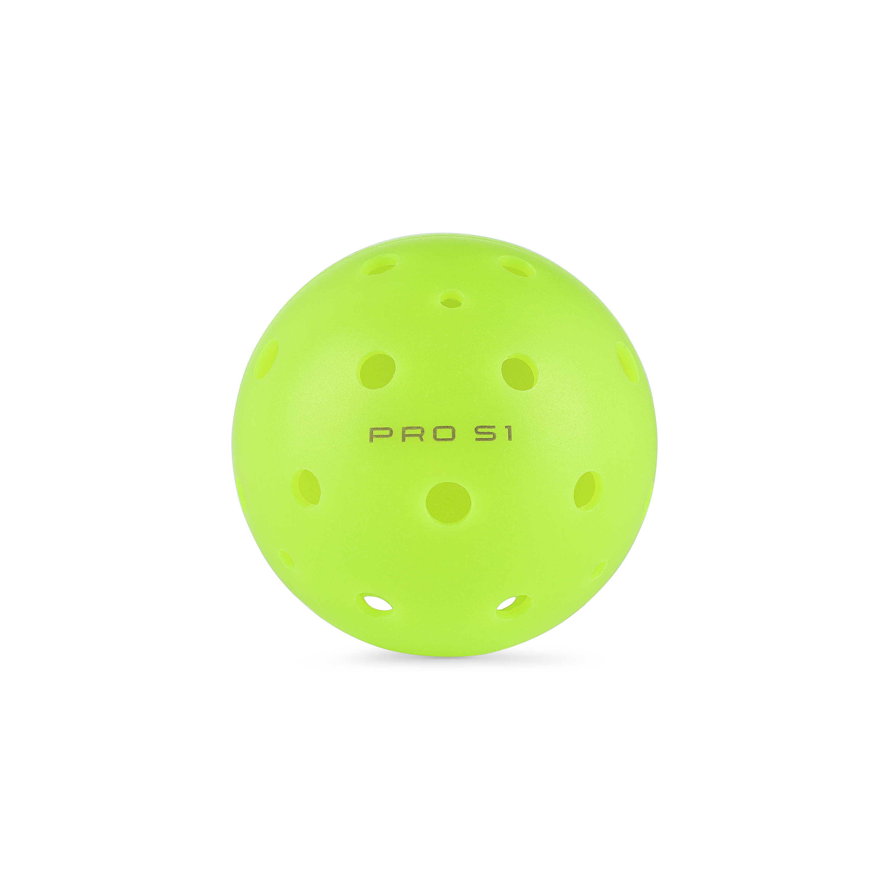Selkirk Pro S1 outdoor pickleball ball, front view showing hole pattern