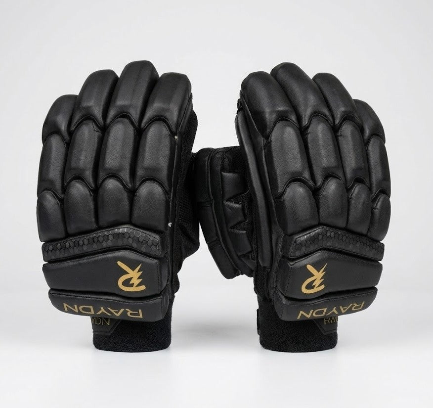 Raydn Players Pro Youth Cricket Batting Gloves (With Pittard) White / Navy Blue / Black