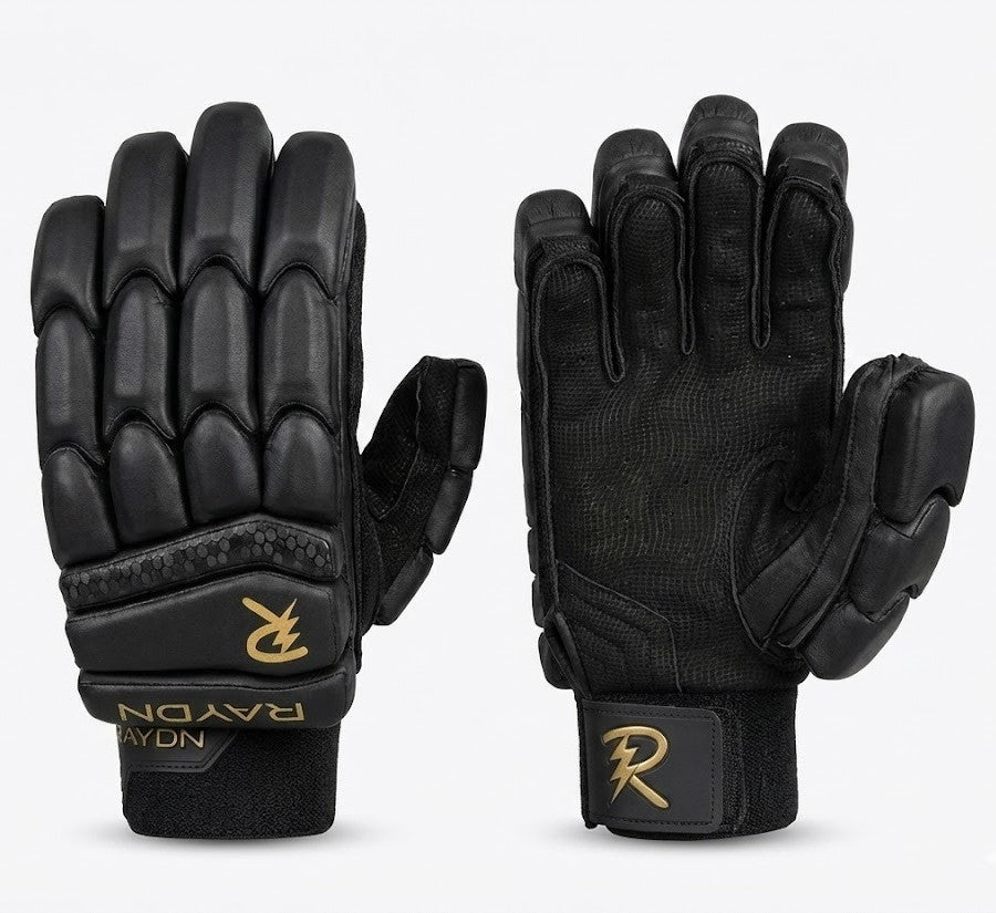 Raydn Players Pro Youth Cricket Batting Gloves (With Pittard) White / Navy Blue / Black