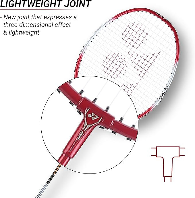 Yonex ZR-100 Light Red Badminton Racket Prestrung - Made in India by Yonex - packaging view - TopCricketStore