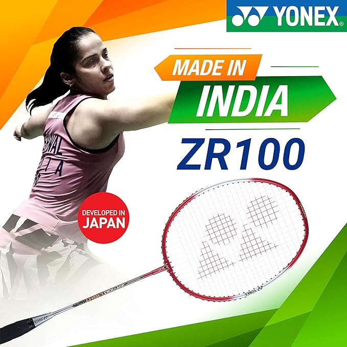 Yonex ZR-100 Light Red Badminton Racket Prestrung - Made in India by Yonex - view 7 - TopCricketStore