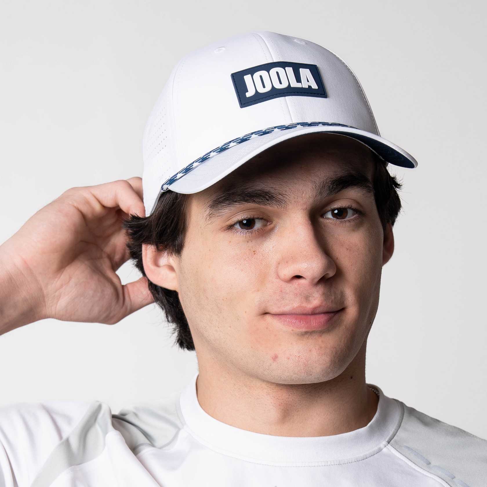 JOOLA Perforated Rope Cap white showing triangle perforations