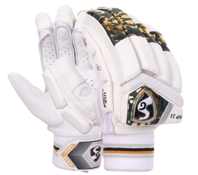 SG HP 33 Cricket Batting Gloves - Hardik Pandya Series Gold Green