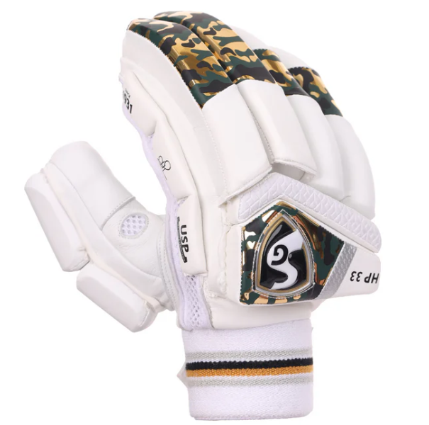 SG HP 33 Cricket Batting Gloves - Hardik Pandya Series Gold Green