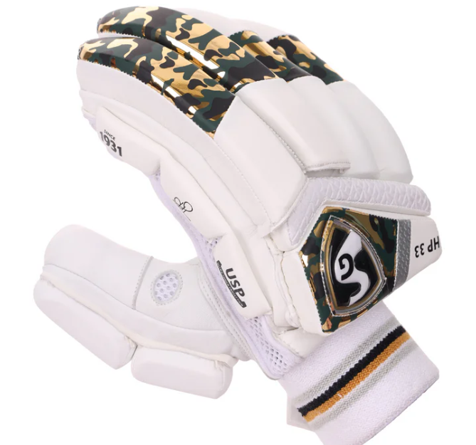 SG HP 33 Cricket Batting Gloves - Hardik Pandya Series Gold Green