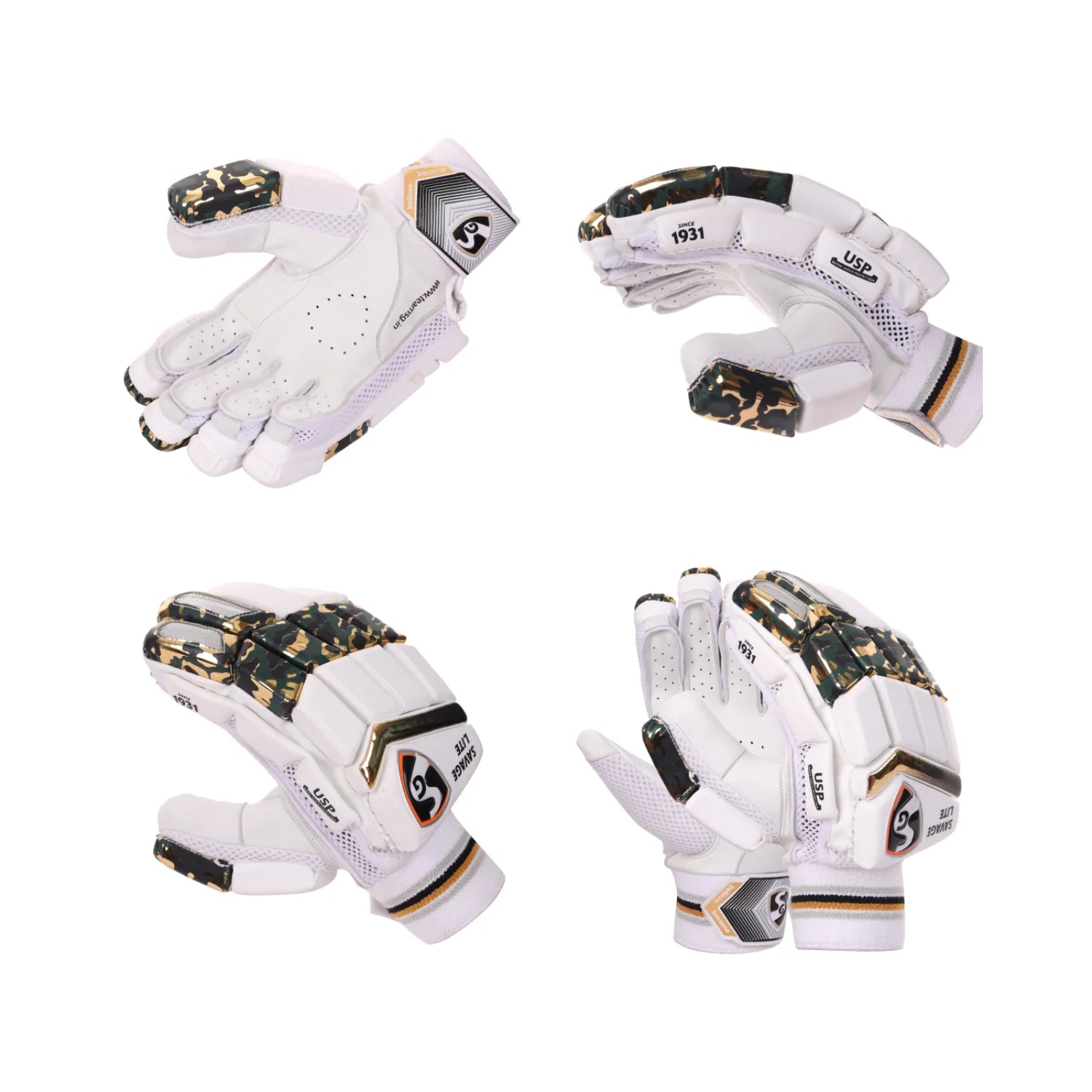 SG Savage Lite Adult Cricket Batting Gloves Green