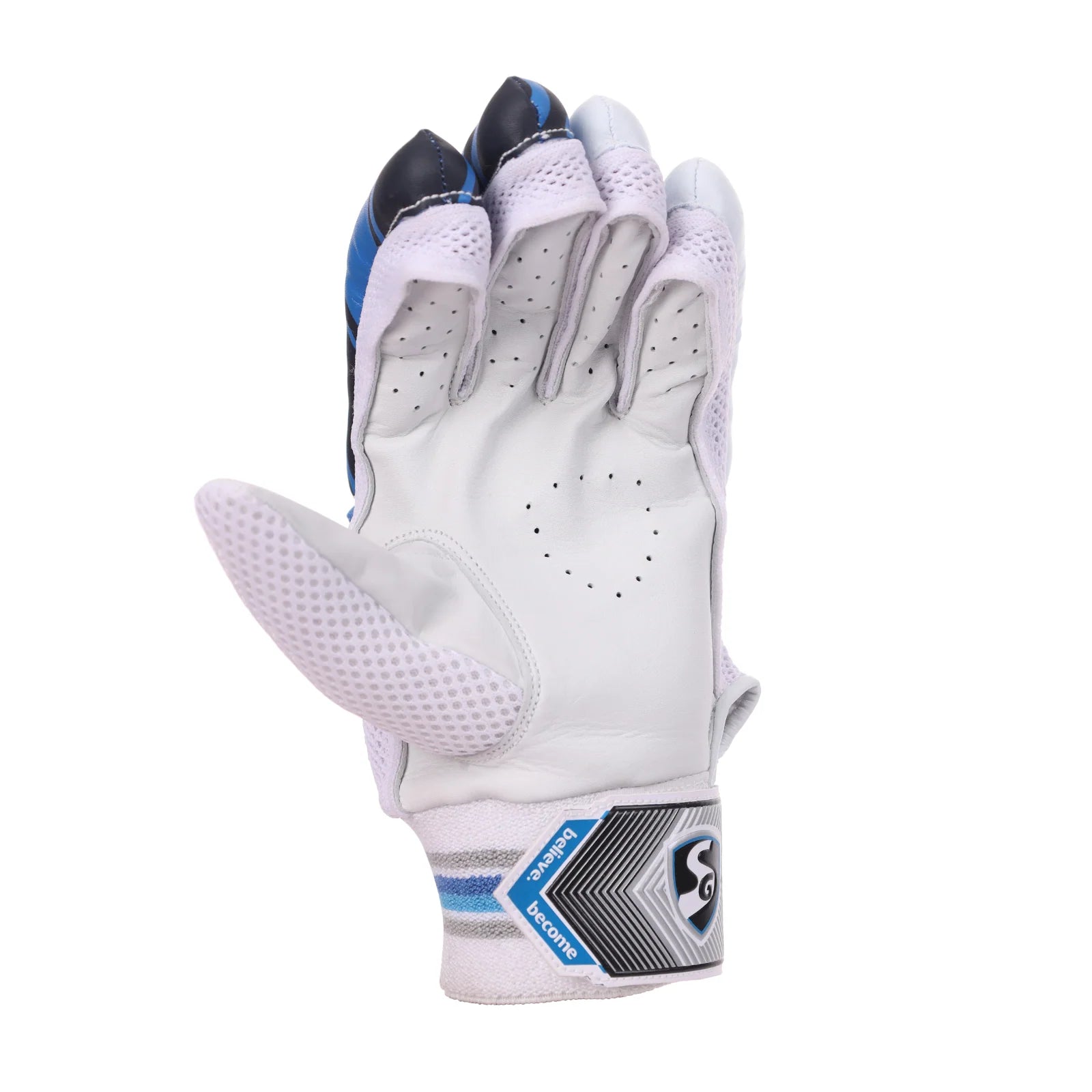 SG Super Club Junior / Youth Cricket Batting Gloves Blue by SG - back view - TopCricketStore